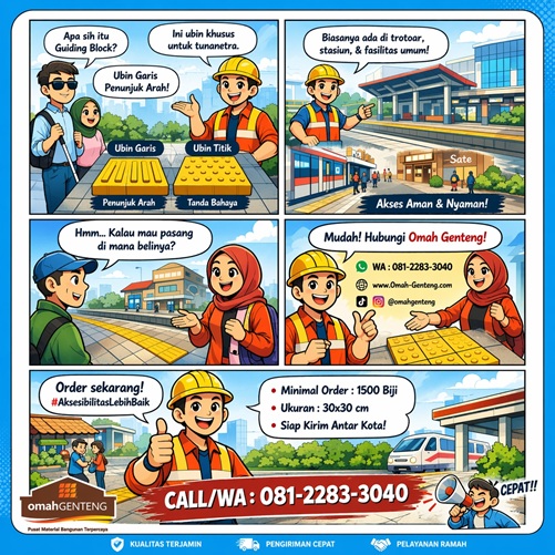 Jual Guiding Block Beton Jakarta - Ubin Pemandu Tunanetra Dan Difabel Berkualitas - WA: 08122833040
